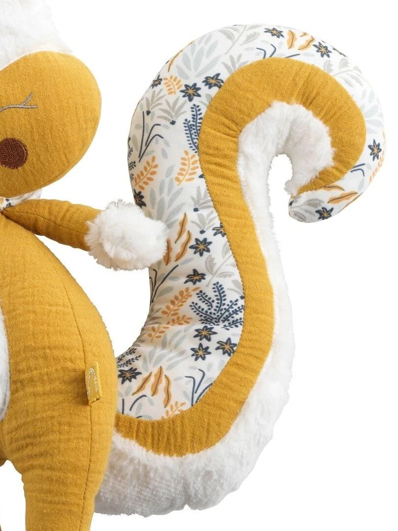 Doudou écureuil en velours jaune foncé SAUTHON Jaune foncé