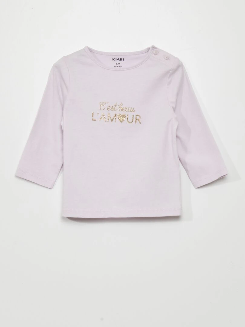 T shirt manches longues imprimé Lila