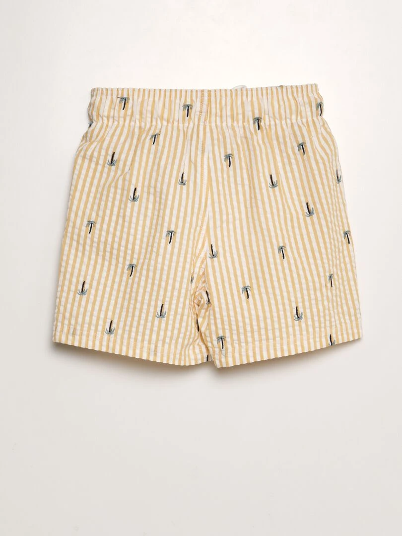Short de bain crêpé   Jaune