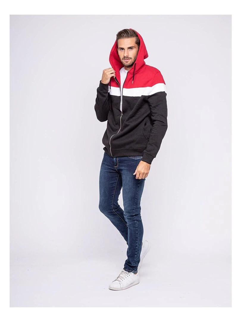 Sweat zippé capuche WUSTOK   Noir