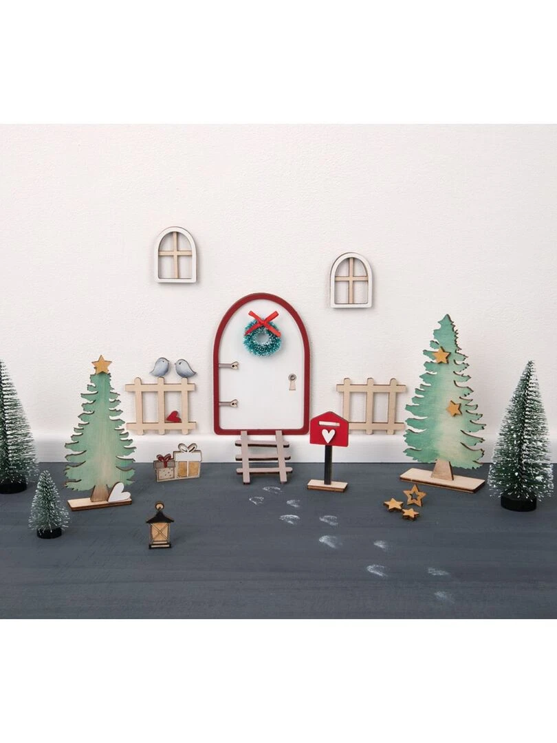 Mini scène de Noël à monter 26 pièces   Marron