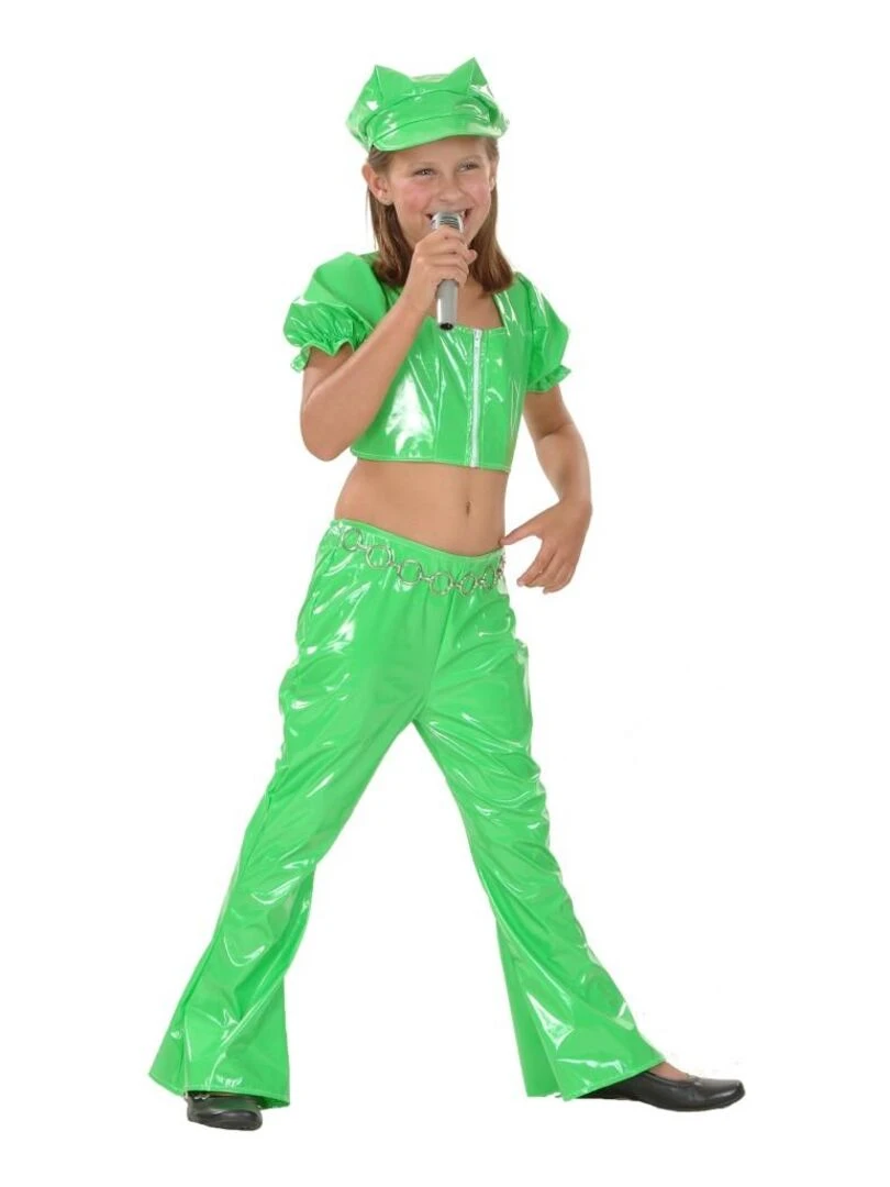 Déguisement Disco girl green enfant Vert