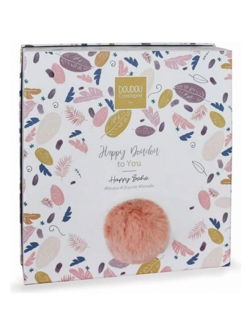 Doudou plat avec coffret lapin corail Happy Boho N/A