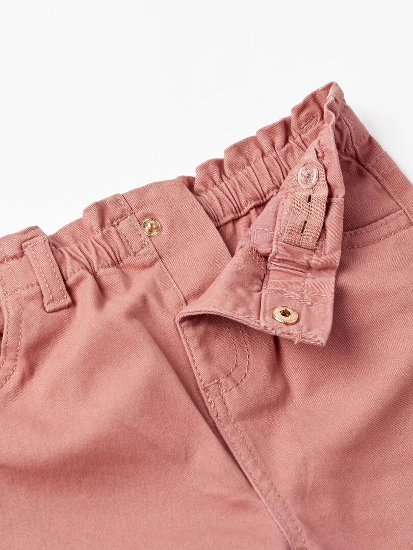 Pantalon en sergé Paperbag pour Bébé Fille  SICILIAN DAYS   Rose