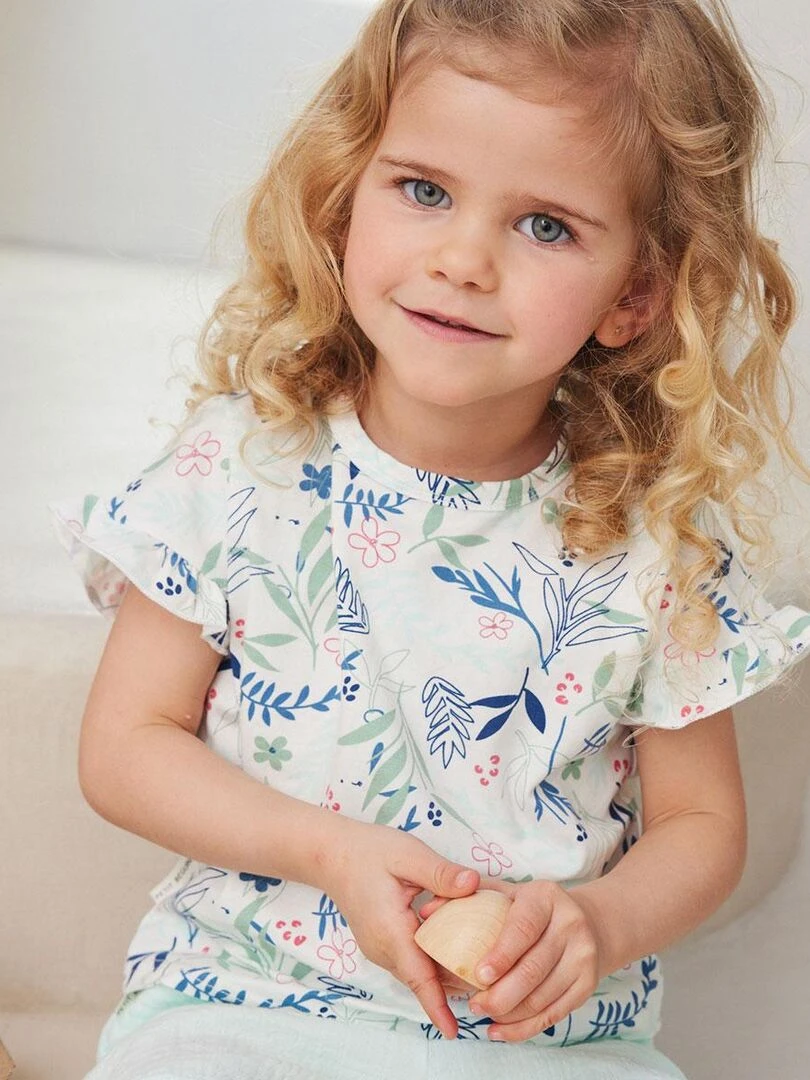 T shirt bébé Dahlia   Ecru