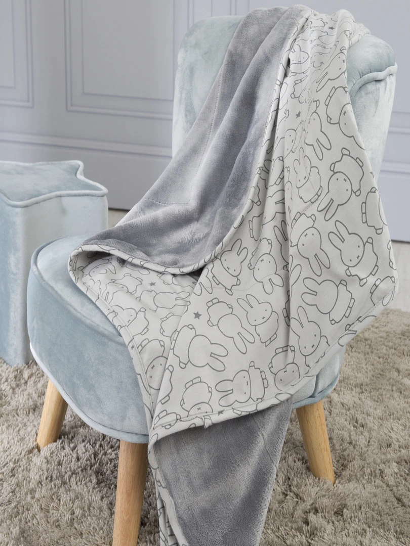 ROBA Couverture de Bébé "miffy®" 80 x 80 cm Gris Gris