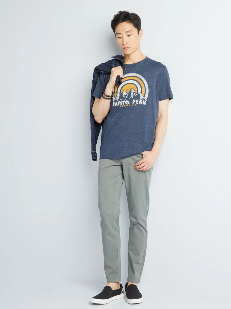 Jean slim 5 poches L32 Kaki