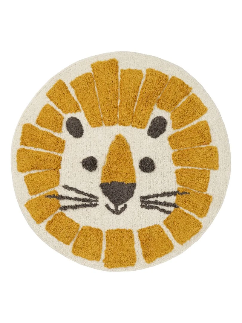 Guy Levasseur Tapis enfant rond en coton orange Moutarde