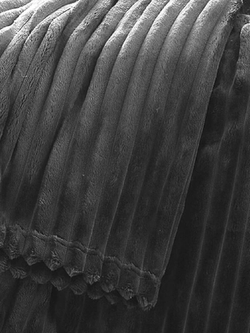 Couverture polaire Effet côtelé 3D Gris clair
