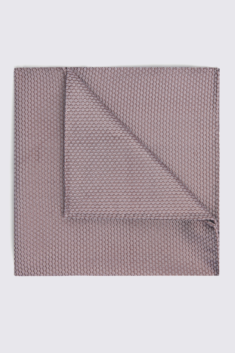 Taupe Silk Semi-Plain Pocket Square Buy Online at Moss