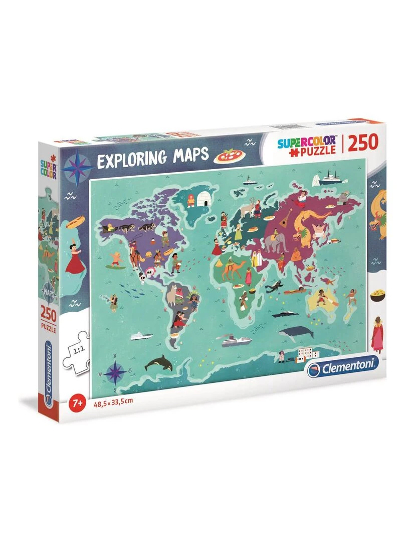 Puzzle 250 pièces Exploring Maps : Monde Traditions et Gastronomie N/A