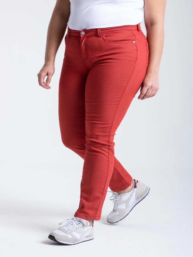 Jeans regular stretch twill de couleur OBR11 'OBER' Rouge