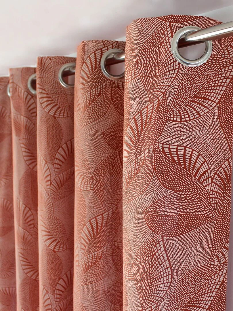 Rideau d'ameublement aux feuillages graphiques   Orange
