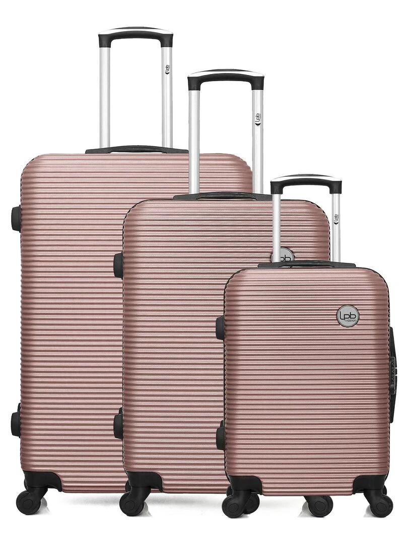 LPB Set de 3 ABS MUNICH 4 Roues Rose