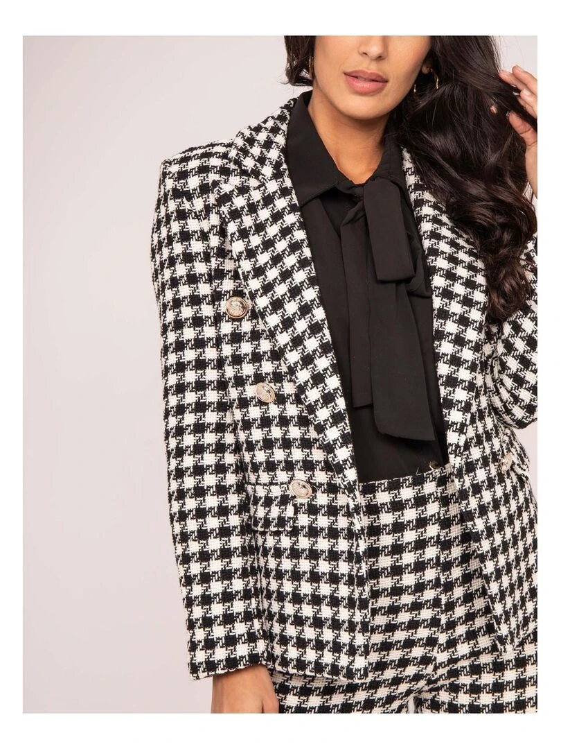 Blazer pied de poule URIELLE   Noir