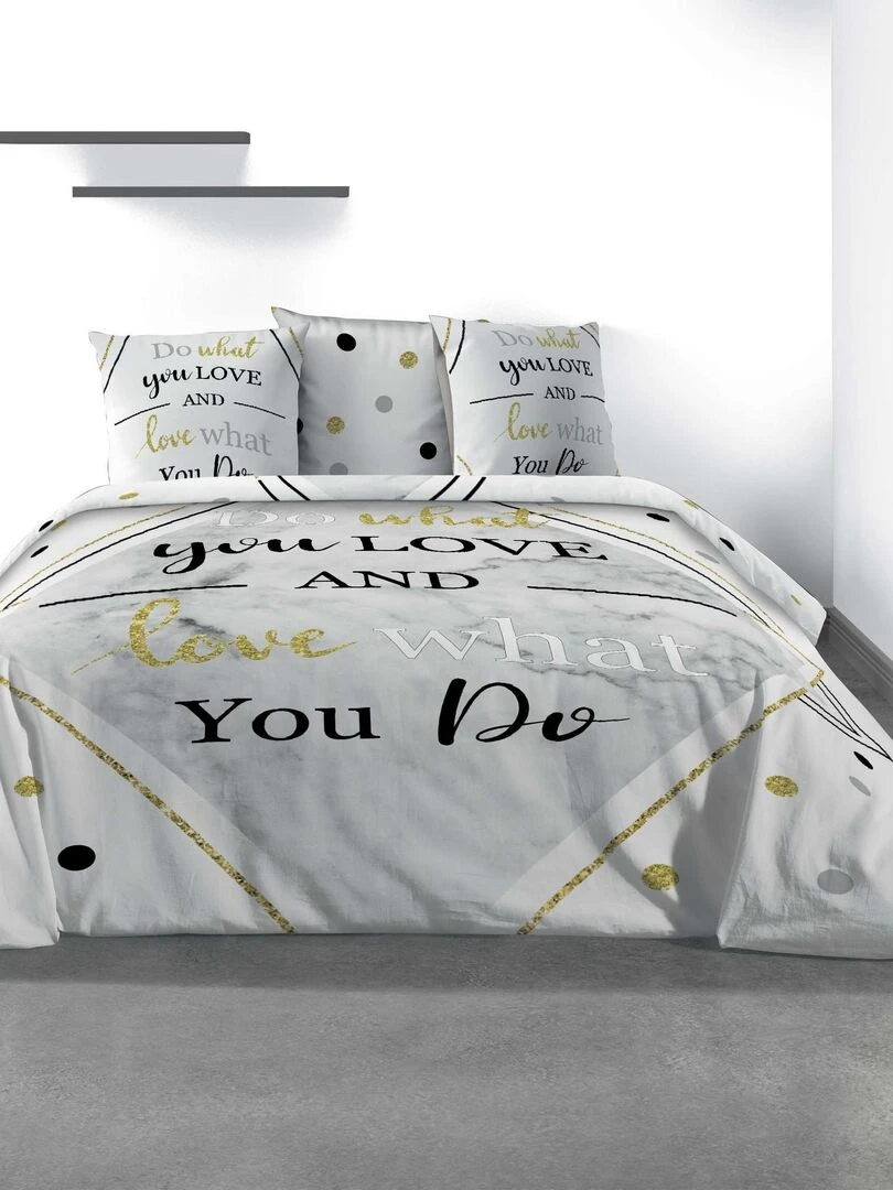 Parure de lit Housse de couette 100% Coton 47 fils What Multicolore
