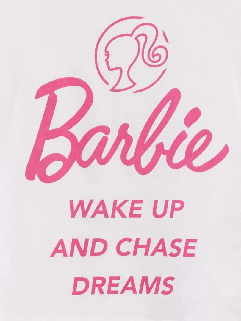 Pyjama short 'Barbie' 2 pièces blanc/rose