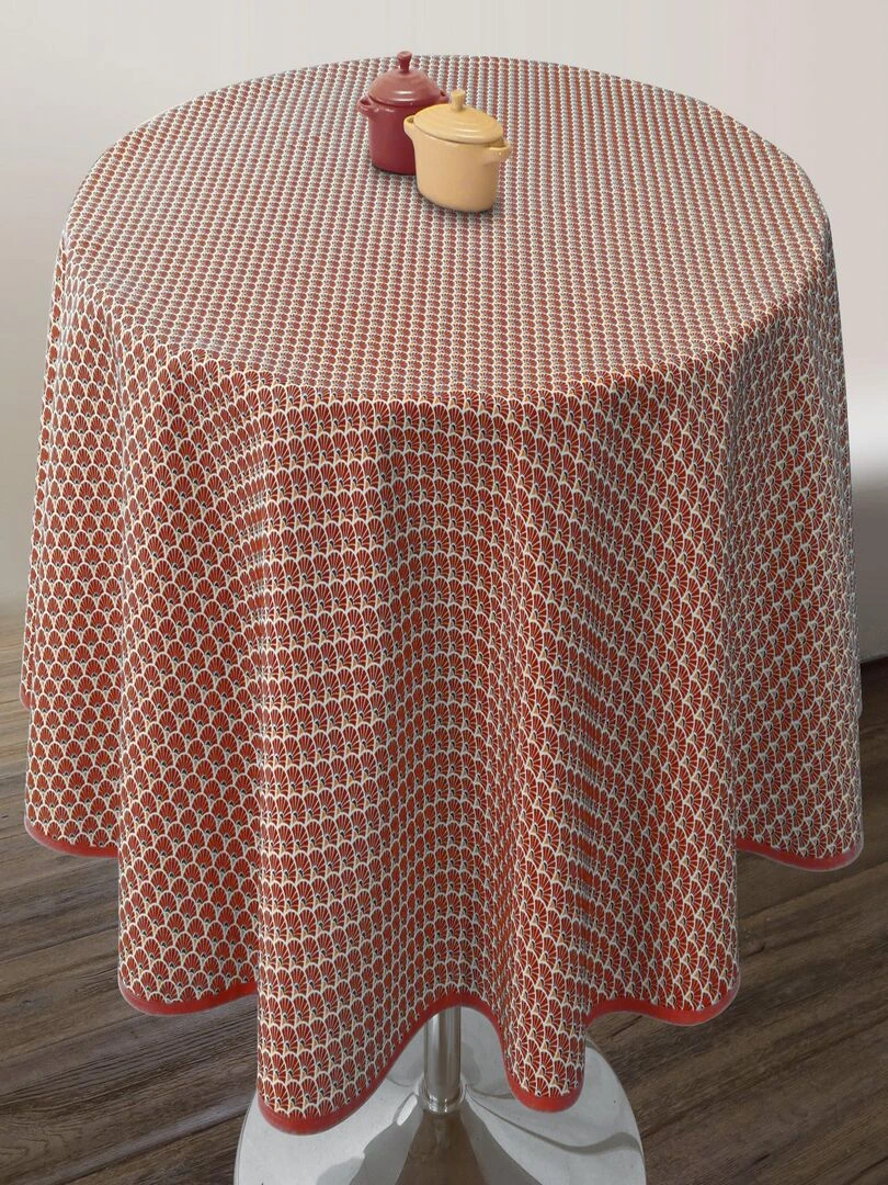 Nappe Anti taches Paon bordeaux Ovale 150 x 240 cm Rouge bordeaux