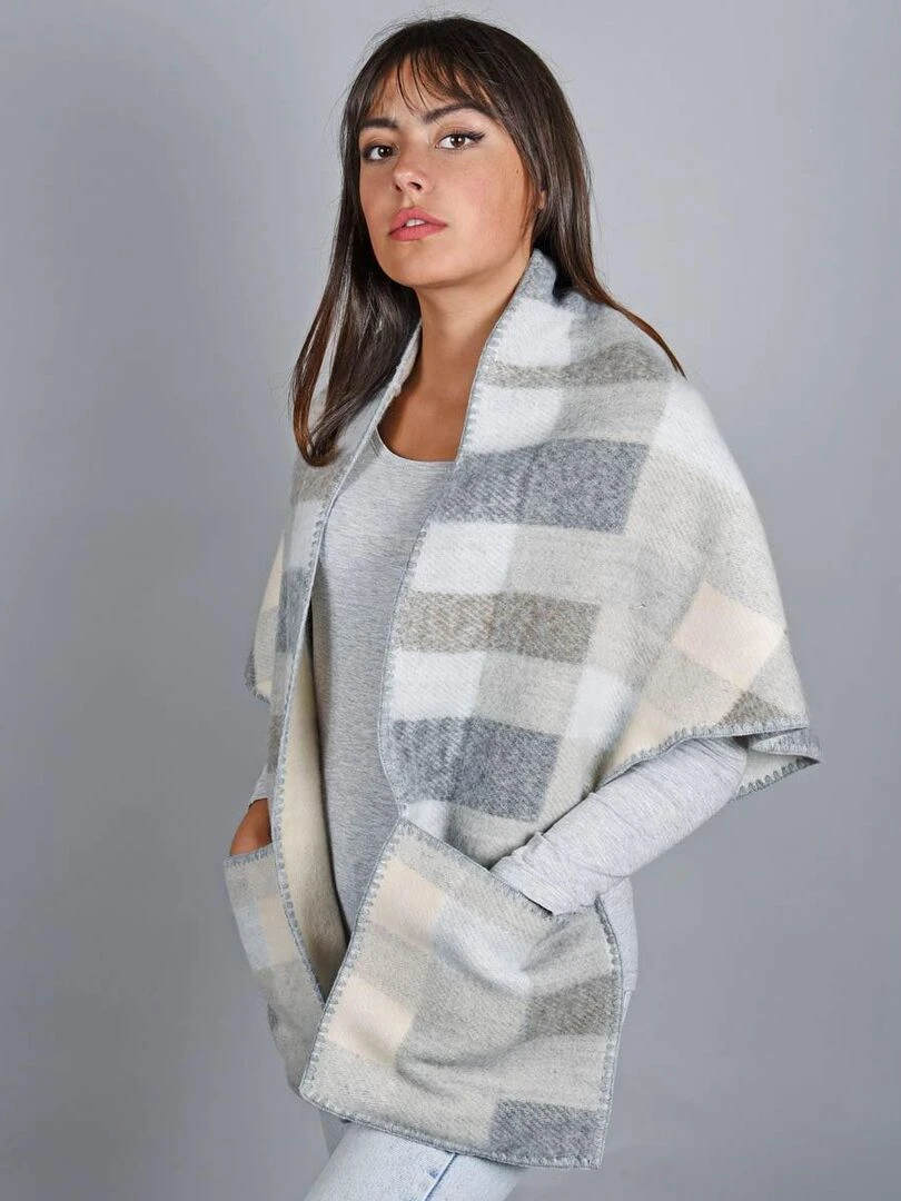 Châle à poches Talma   Fabriqué en France   Gris