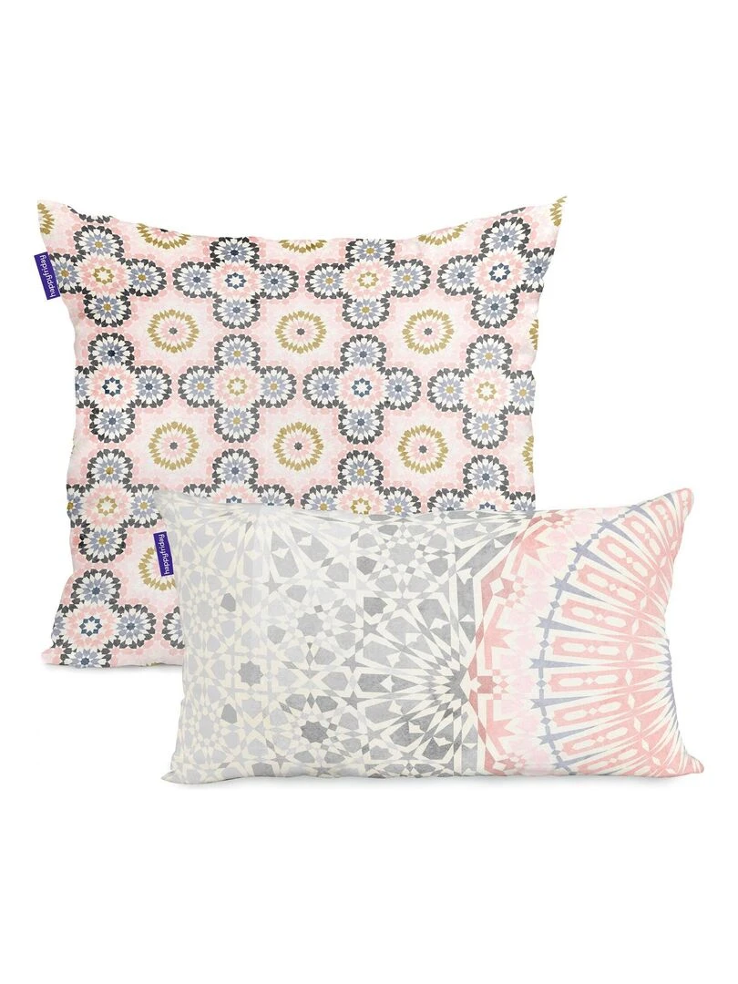 Housse de coussin Bohemia "Happyfriday" Blanc