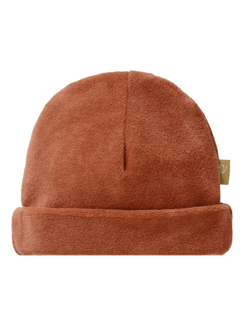 Bonnet en velours bio Copper (naissance) Marron