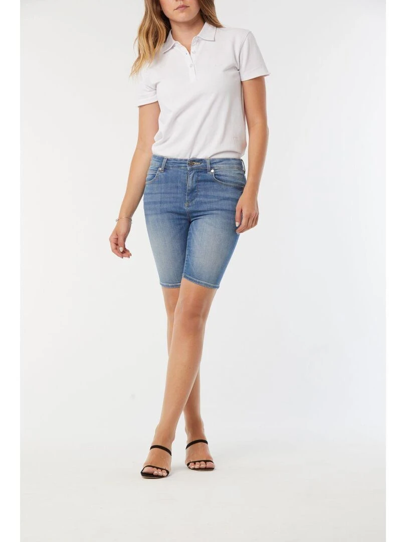 Lee Cooper Short coton cycliste NUCIE Bleu ciel