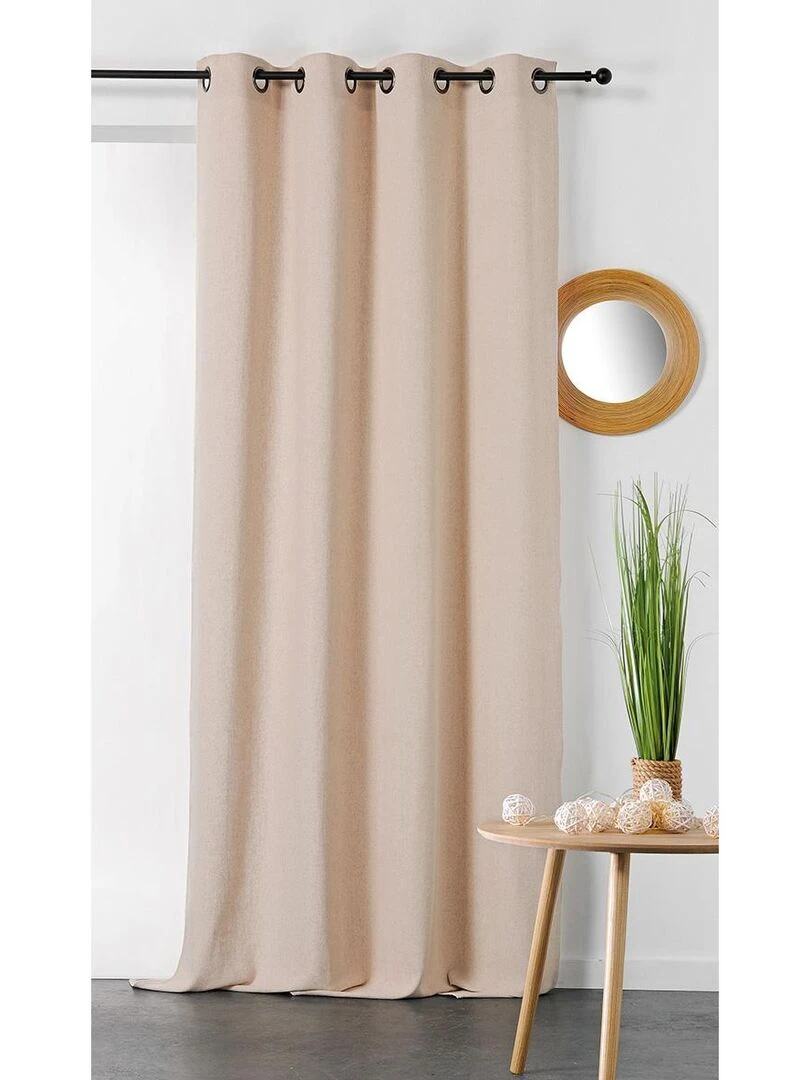 Rideau en coton et chanvre Beige