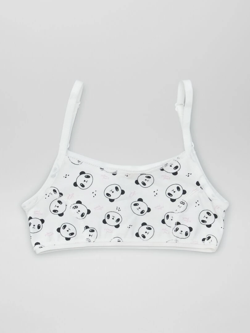 Brassière en maille jersey avec bretelles réglables   Blanc