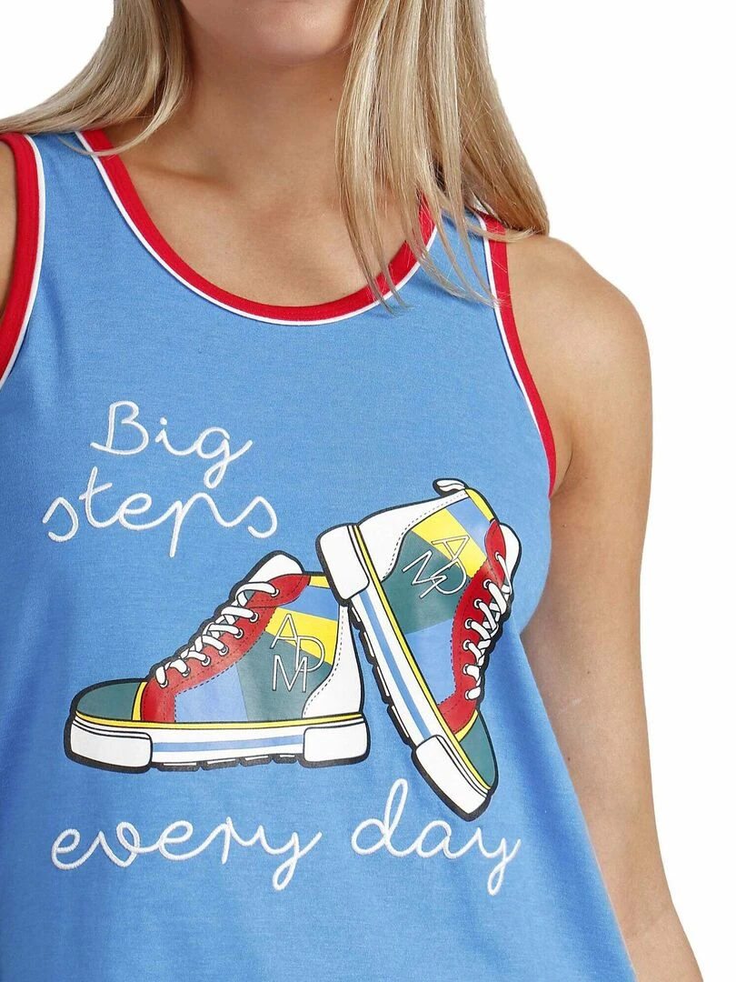 Pyjama short débardeur Big Steps   Bleu