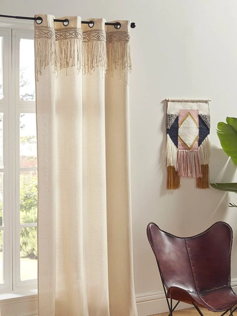 Rideau à œillets 140x260 macramé Ritual Beige