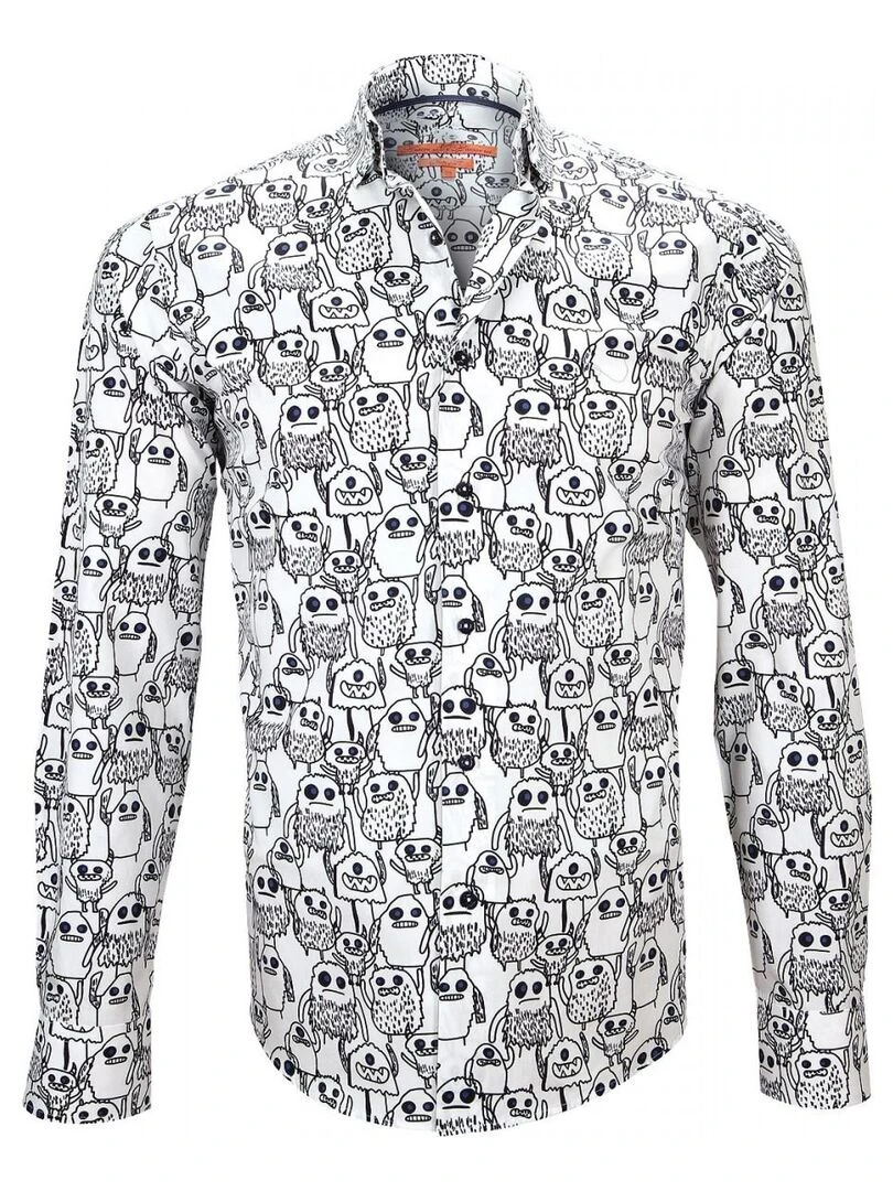 Chemise imprimée MONSTER Blanc