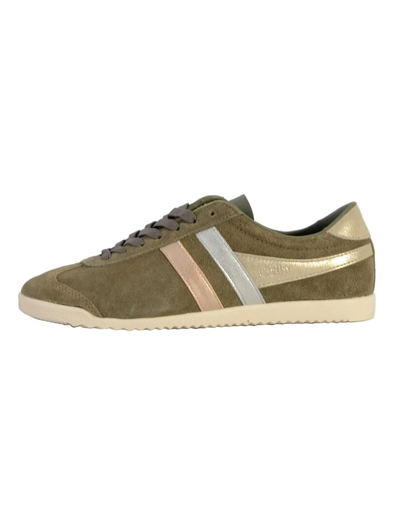 Basket Cuir Gola Bullet Mirror Trident Vert