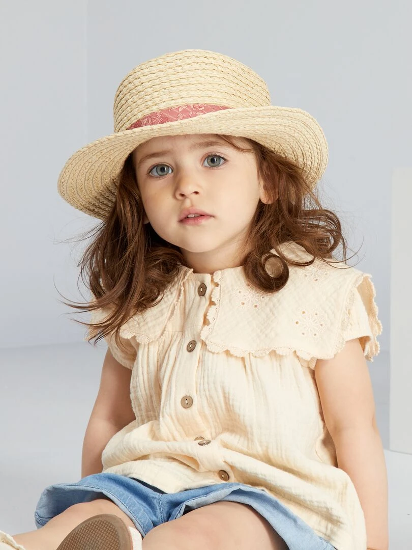 Blouse en gaze de coton Ecru
