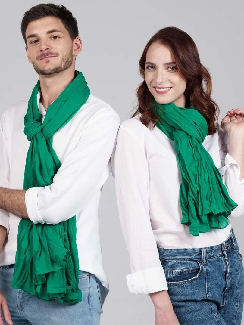 Chèche coton Uni Vert bouteille