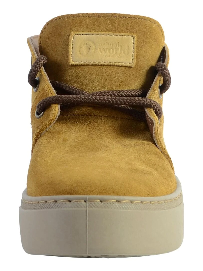 Basket Montante Cuir Natural World Safari   Doré/or