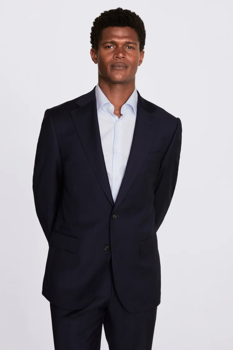 Italian Tailored Fit Blue Check Jacket   Buy Online at Moss