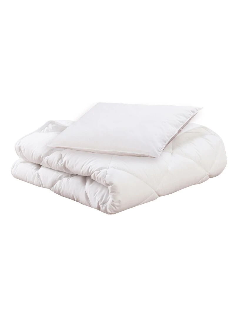 Pack enfant couette et oreiller bio Blanc