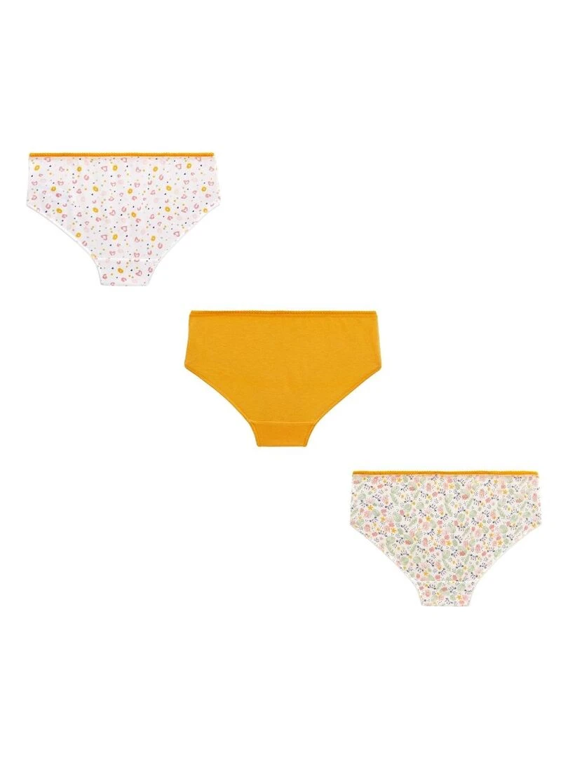 Lot de 3 culottes fille Vijungle Jaune