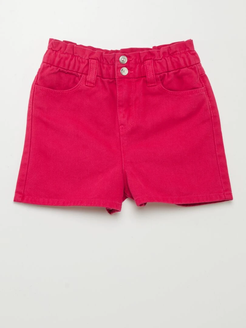 Short en denim coloré Rose