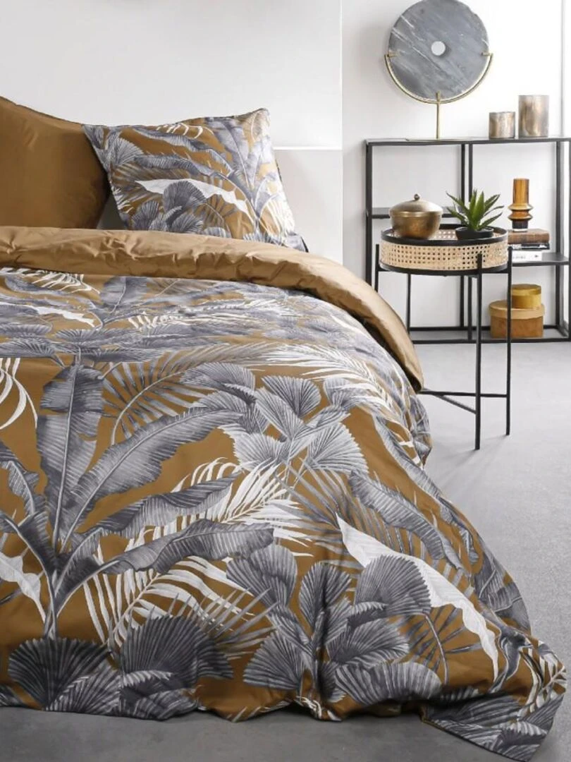 Housse de couette Sunshine Satsunan + taie(s) 100% coton 57 fils Marron