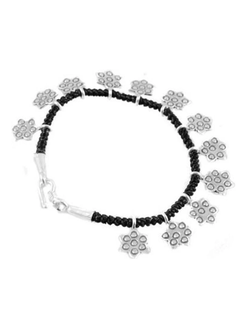 Bracelet en argent coton tressé Bijoucolor Argent