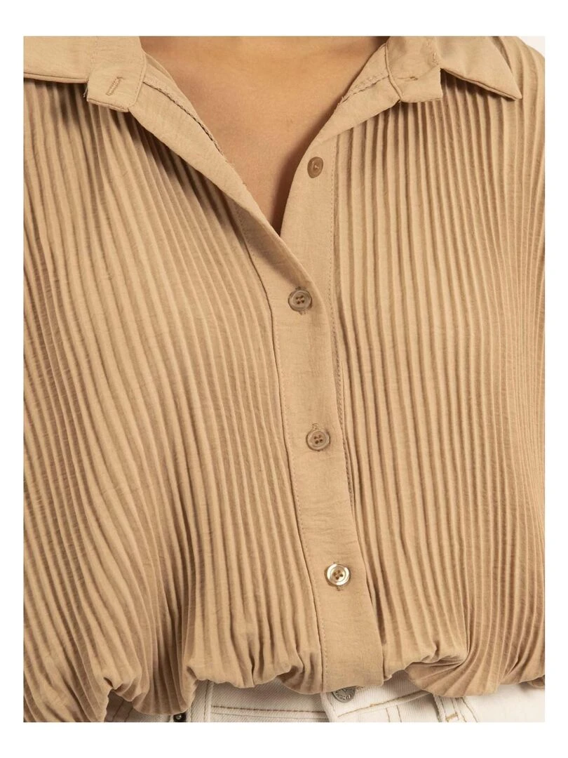 Chemise manches courtes OKAPI   Marron caramel