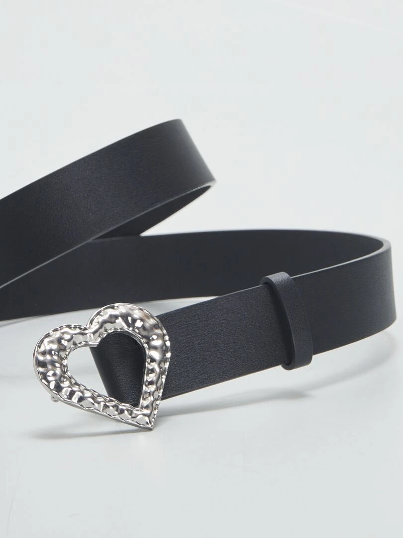 Ceinture avec boucle en forme de 'cœur' Noir