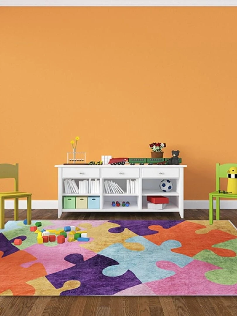 Tapis Coloré PUZZLE Multicolore