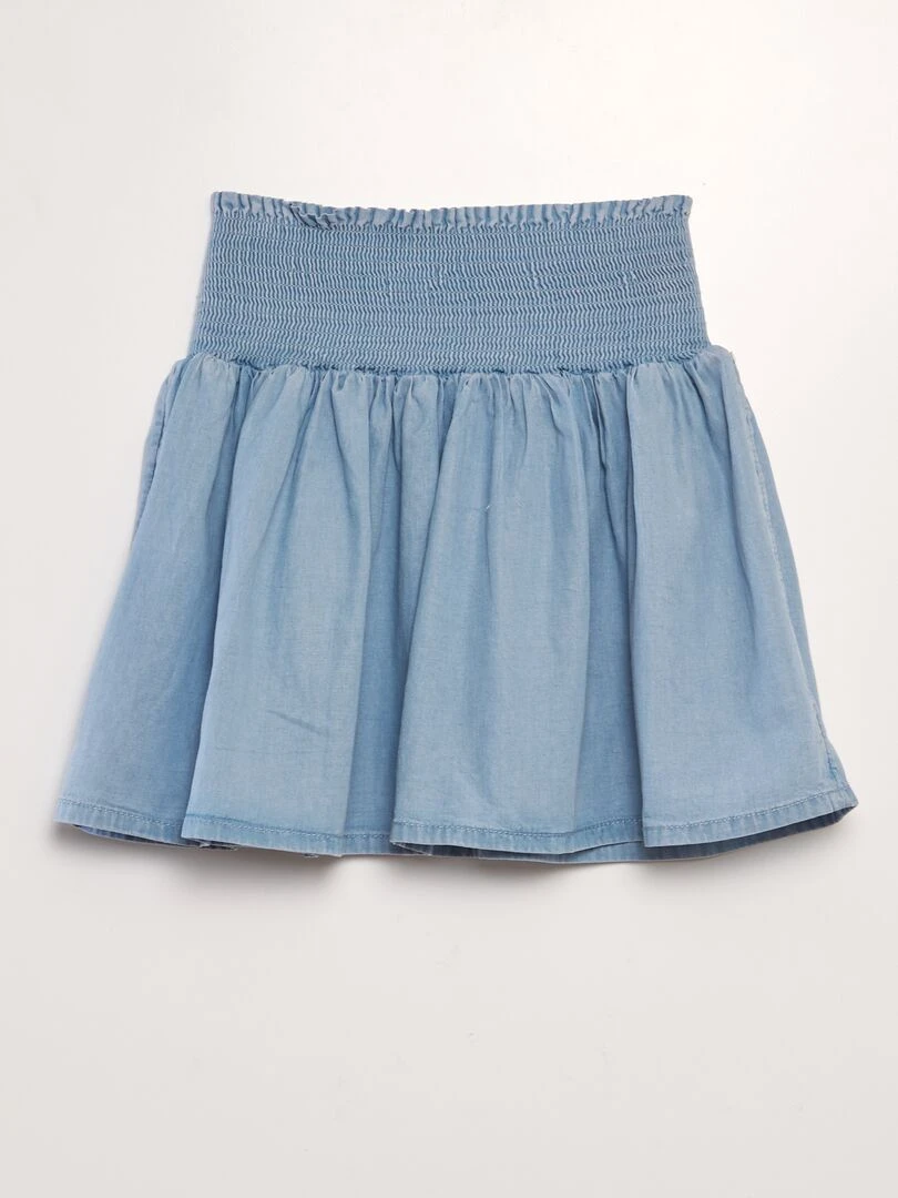 Jupe fluide effet denim Bleu