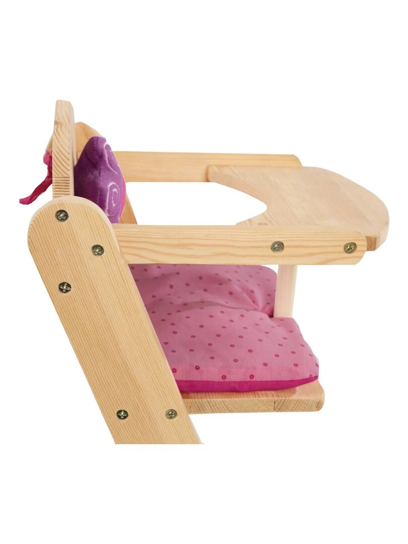 ROBA Chaise haute pour Poupée "Happy Fee" en bois   Dès 3 Ans   Naturel/Rose   N/A