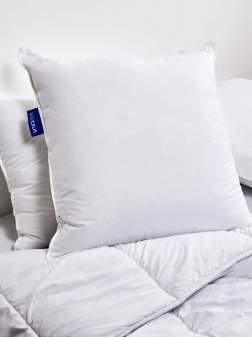Bleu Câlin Oreiller souple sensation duvet gonflant Blanc