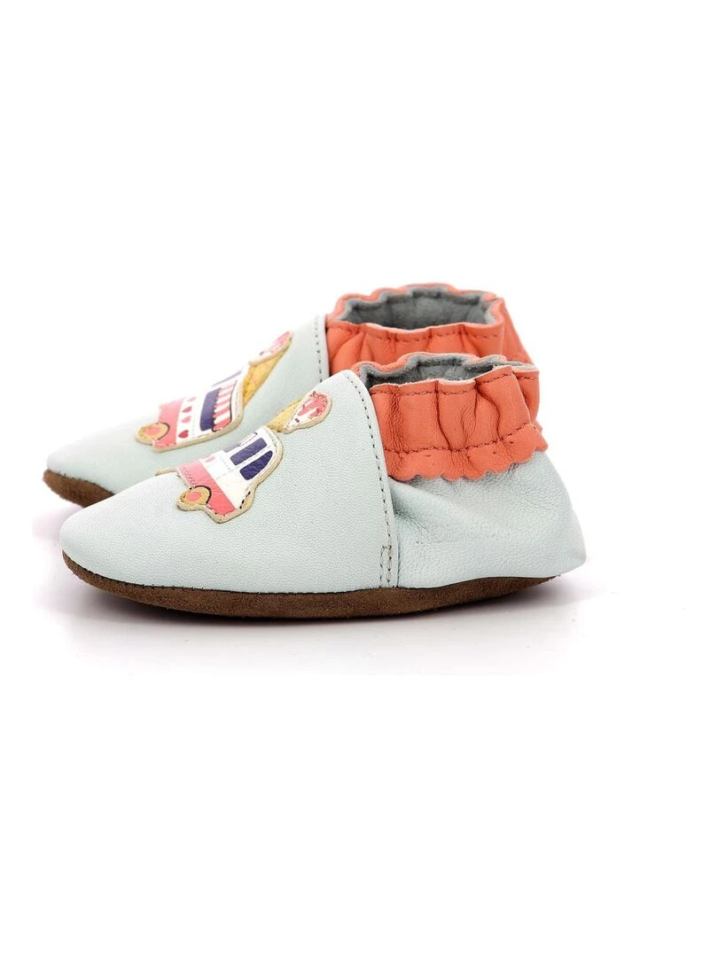 Chaussons Cuir Ice Cream Bus   Bleu