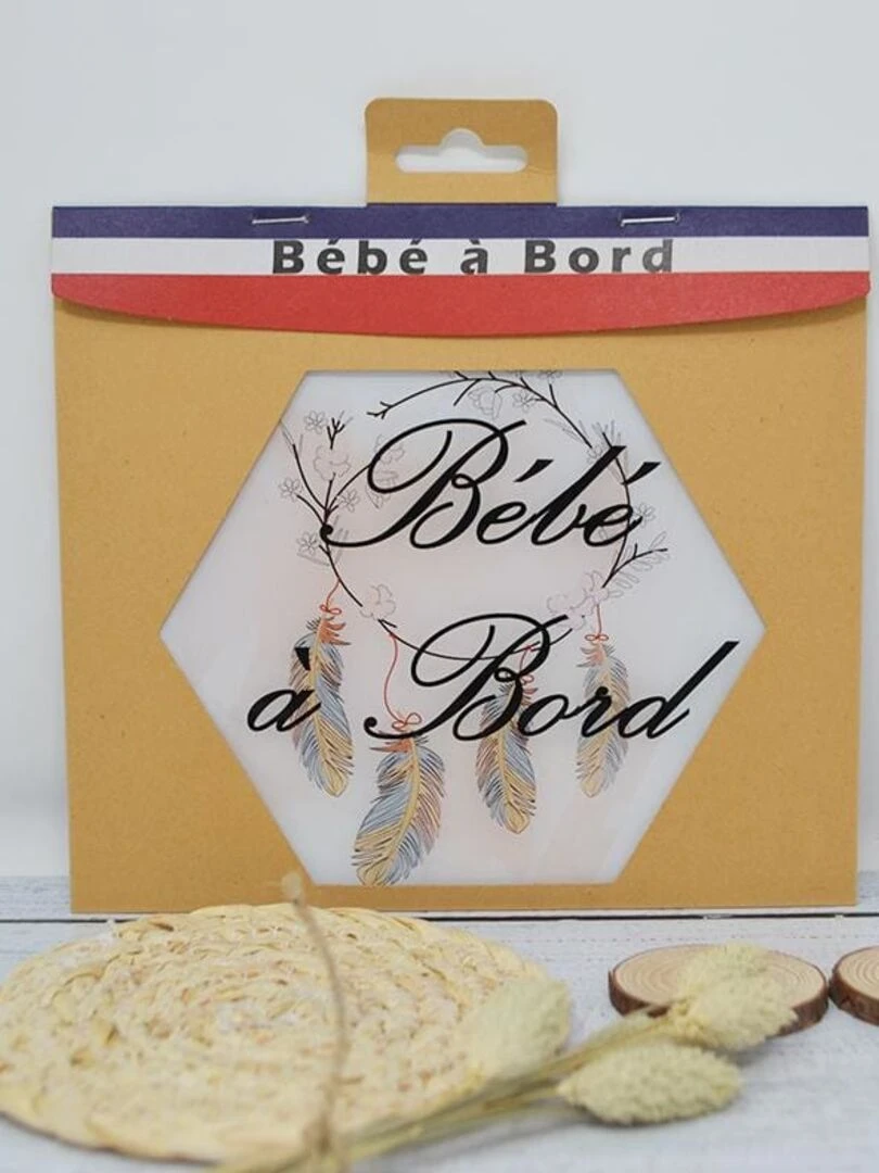 Adhésif / Autocollant bébé à bord   Attrape rêve   Blanc