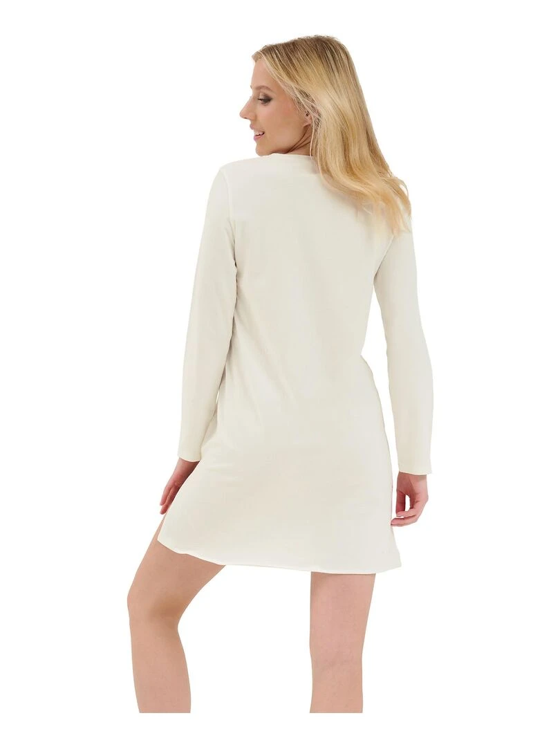 Chemise de nuit manches longues Holiday Ecru